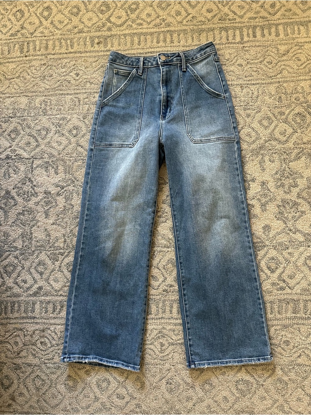 Just Black Denim The Patch Pocket Wide Leg Jeans size 28 - Picture 6 of 8